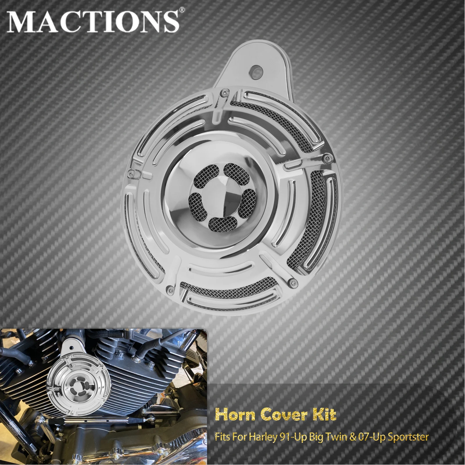 

Motorcycle CNC Horn Cover Speaker Horns Assembly Kit For Harley Big Twin Touring FLHR 1991-2017 Sportster XL 883 1200 2007-2022