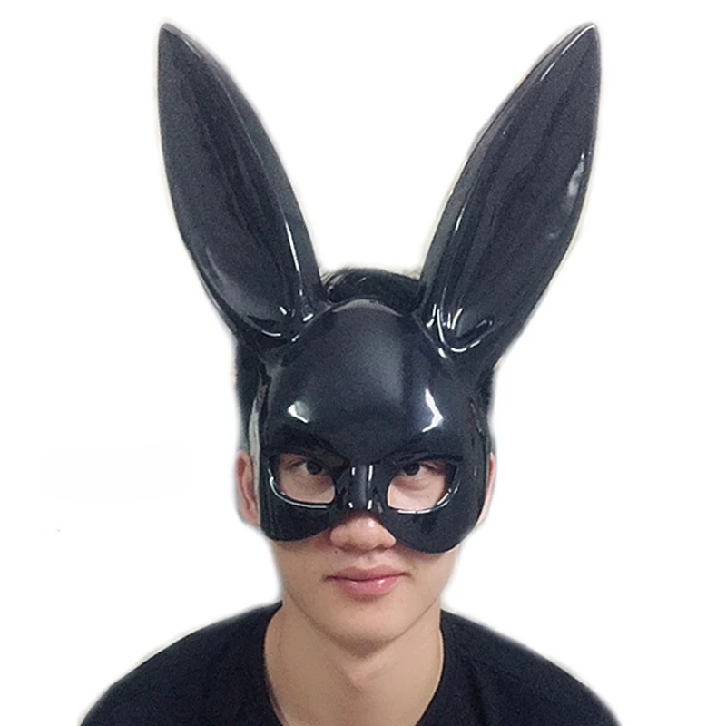 Makeup Ball Black Rabbit Mask Female Half Face Adult Halloween Props Gathering Cosplay Performance Supplies