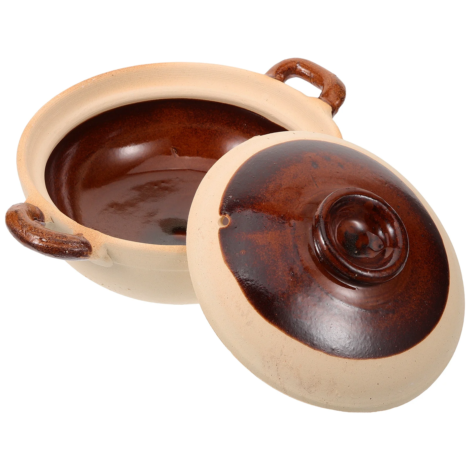

Clay Cooking Pot 500ml Multi-Functional Casserole Non-Stick Easy Clean Heat-Resistant Stew Porridge Chicken Soup Home Kitchen