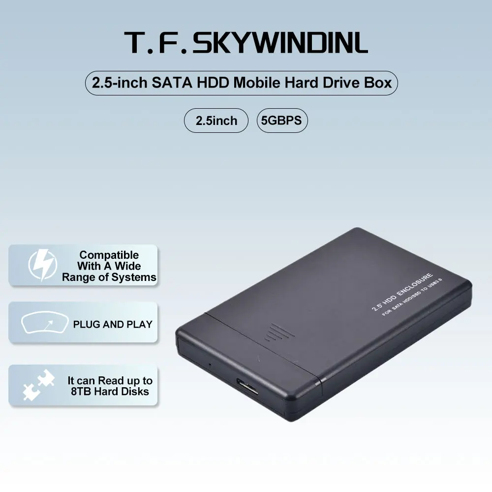 

2.5-Inch SATA to USB 3.1 3.0 2.0 Type-C Gen2 HDD SSD Case 5GBPS Ultra-Speed Portable for SSD Disk HDD Hard Drive Case