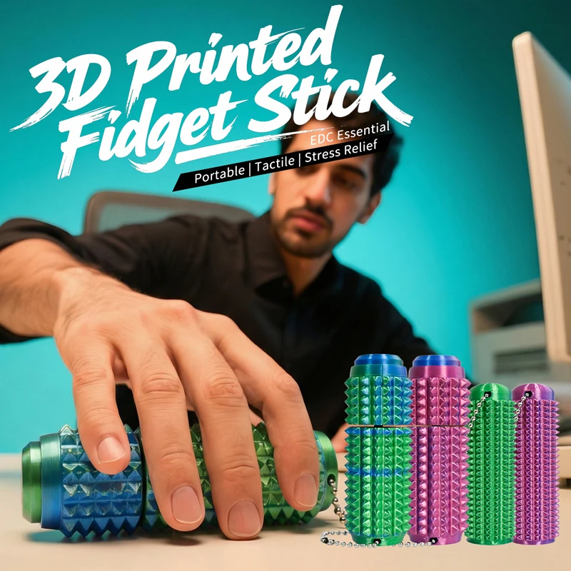 3D Printed Little Ouchie Fidget Toys Portable Mini Spiky Grippie Stim Stress Relief Toys Keychain Stimming Autism Adults Gifts