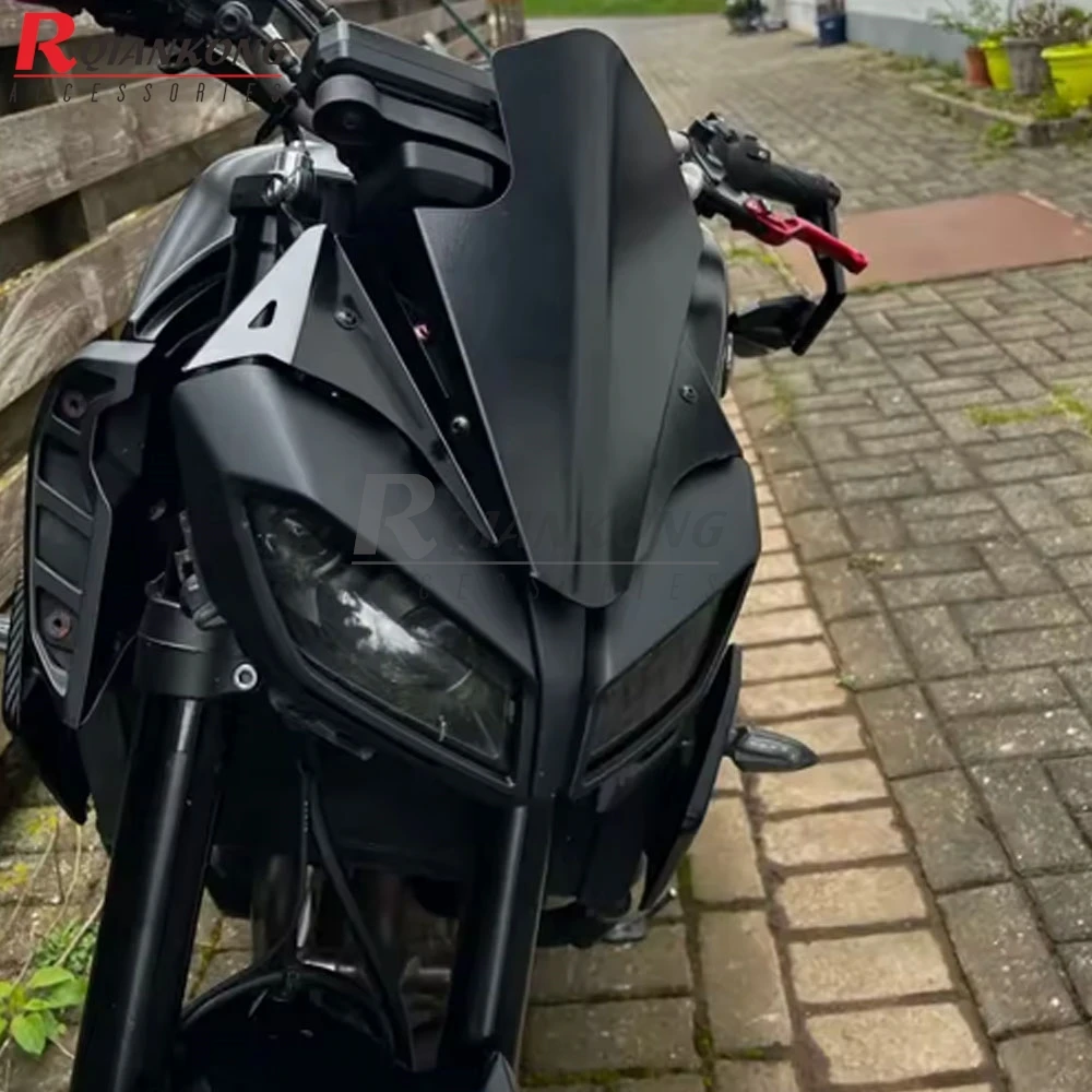 Motorcycle Accessories Aluminum Front Windshield FOR YAMAHA MT-09 MT09 Windscreen Airflow Wind Deflector 2017 2018 2019 2020