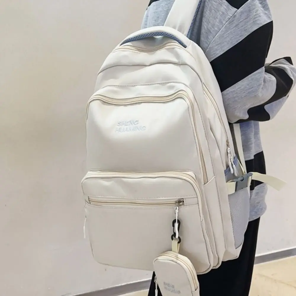 Schattige Kawaii Nylon Veelzijdige Rugzak Met Hoge Capaciteit Multi-Pocket Casual Schooltassen Ins Mochila Schooltassen Dagelijks Reizen