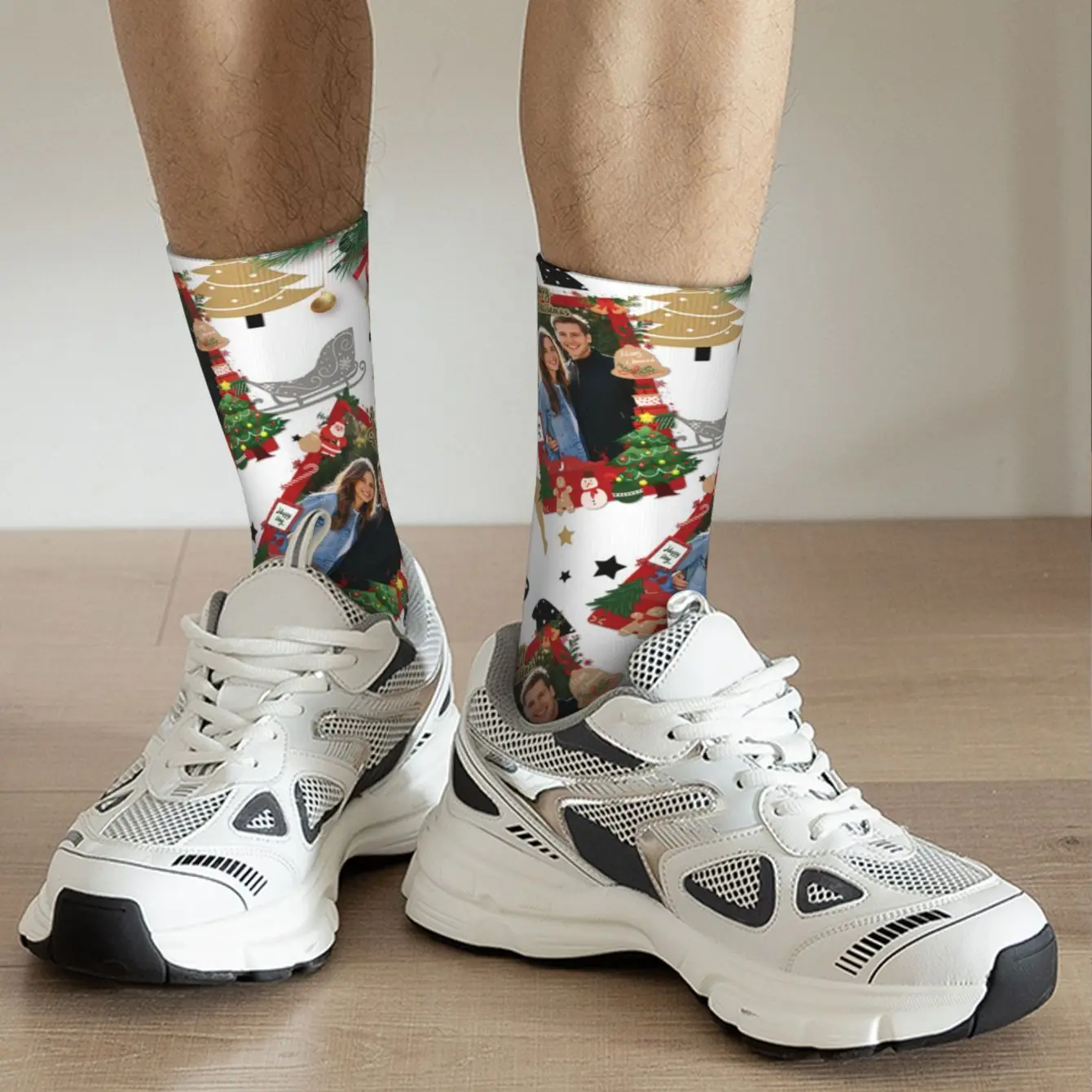 Calzini personalizzati Calzini per coppia Calzini natalizi Calzini per il viso con foto personalizzate Nome personalizzato Regalo per l'anniversario di matrimonio