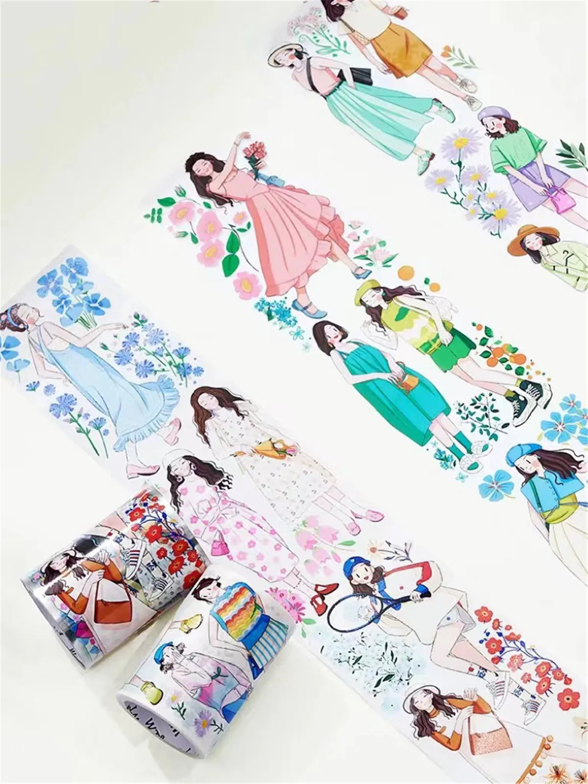 WT Studio винтажная расслабляющая цветочная девушка Васи ПЭТ лента для планировщика изготовления карт DIY план для скрапбукинга декоративная наклейка WT Studio винтажная расслабляющая цветочная девушка Васи ПЭТ лента для планировщика изготовления карт DIY план для скрапбукинга декоративная наклейка