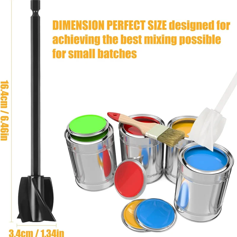 Resin Mixer Paddles, Epoxy Mixer Attachment for Drill, Reusable Paint Stirrer Drill Attachment(6Pcs)