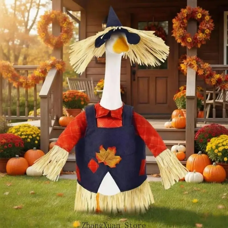 Herbst-Veranda-Statue-Kleidung für 23-Zoll-Display, Ernte-Themen-Outfit-Set, Polyesterstoff für Garten und 3XUF – Detail 8