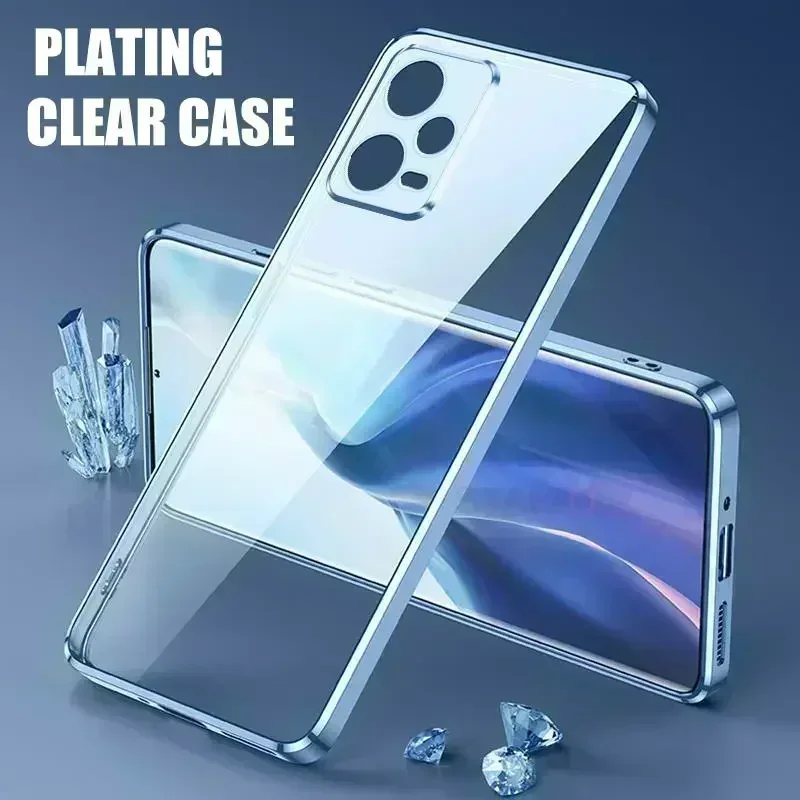 Luxury Plating Bumper Clear Case For Xiaomi Redmi Note 12 Pro Plus 4g 5g Poco X5 X5pro Silicone Transparent Cover Note12 S 12pro