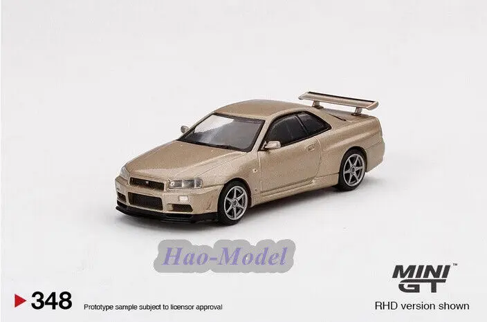 TSM MINIGT 1:64 для Nissan Skylnie GTR R34 MSpec, литая под давлением модель автомобиля, игрушки, подарки на день рождения, коллекция для хобби