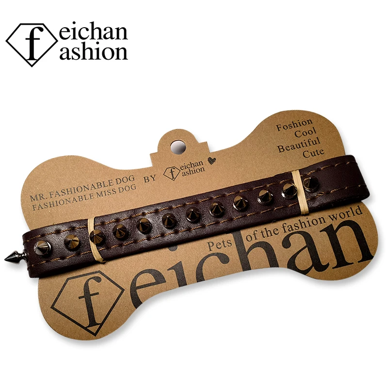 Feichanashion leather rivet dog collar, medium and large size dog, German animal, Peter Dubinf bullfighting leather, anti-seize