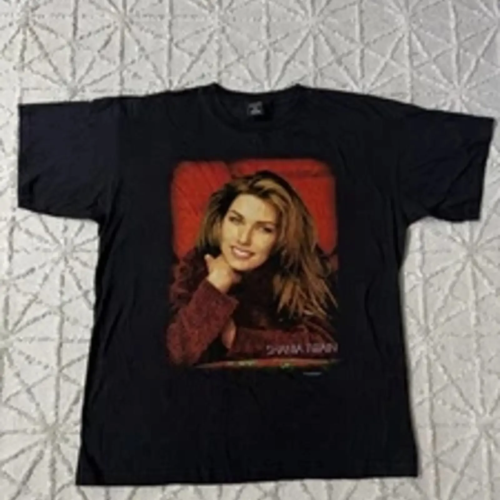 Camisa Shania Twain XL Negra 1998 Polygram Tour Camiseta De Colección Años 90 Música vintage Washed streetwear fashion