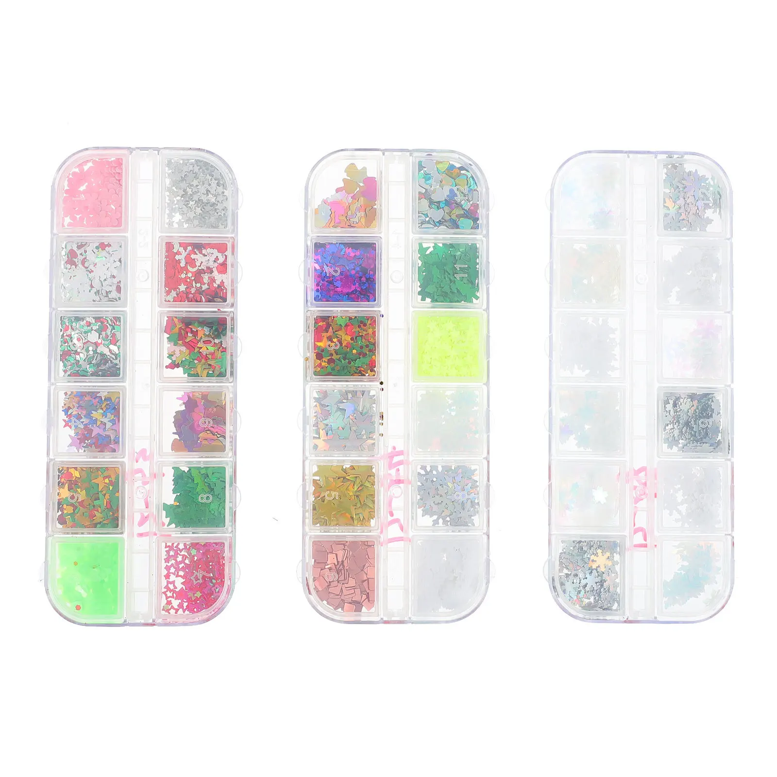 3 Boxen DIY Nail Art Pailletten glänzende Maniküre Dekore Muster für kreatives Nageldesign zu Hause Salon professionelle Dekoration