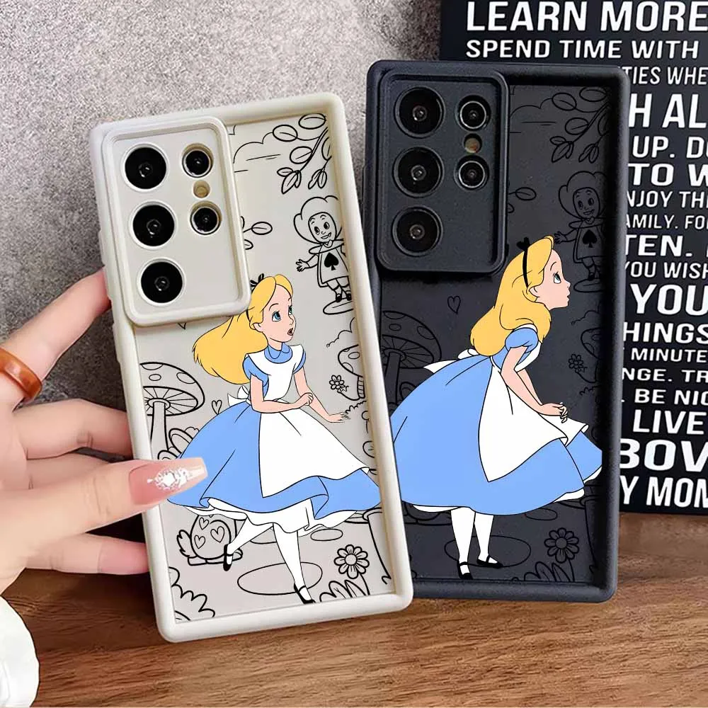 Alice in Wonderland Fantasy For Samsung Galaxy S26 S25 S24 S23 S22 S21 S20 FE Ultra Plus Eyes Ladder Lanyard Silicone Phone Case