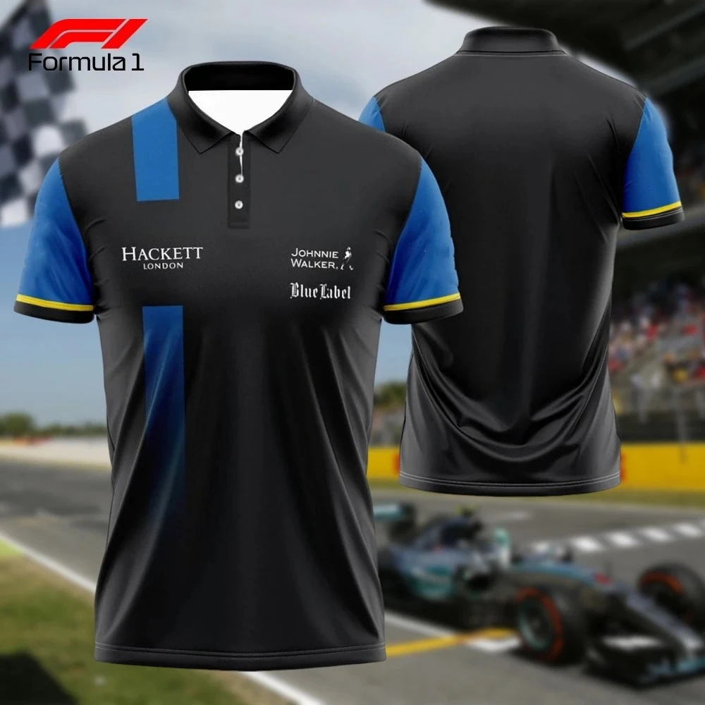 

Men's Formula 1 racing team quick-drying short polo shirts, comfortable sweat-wicking daily casual wear for Summer