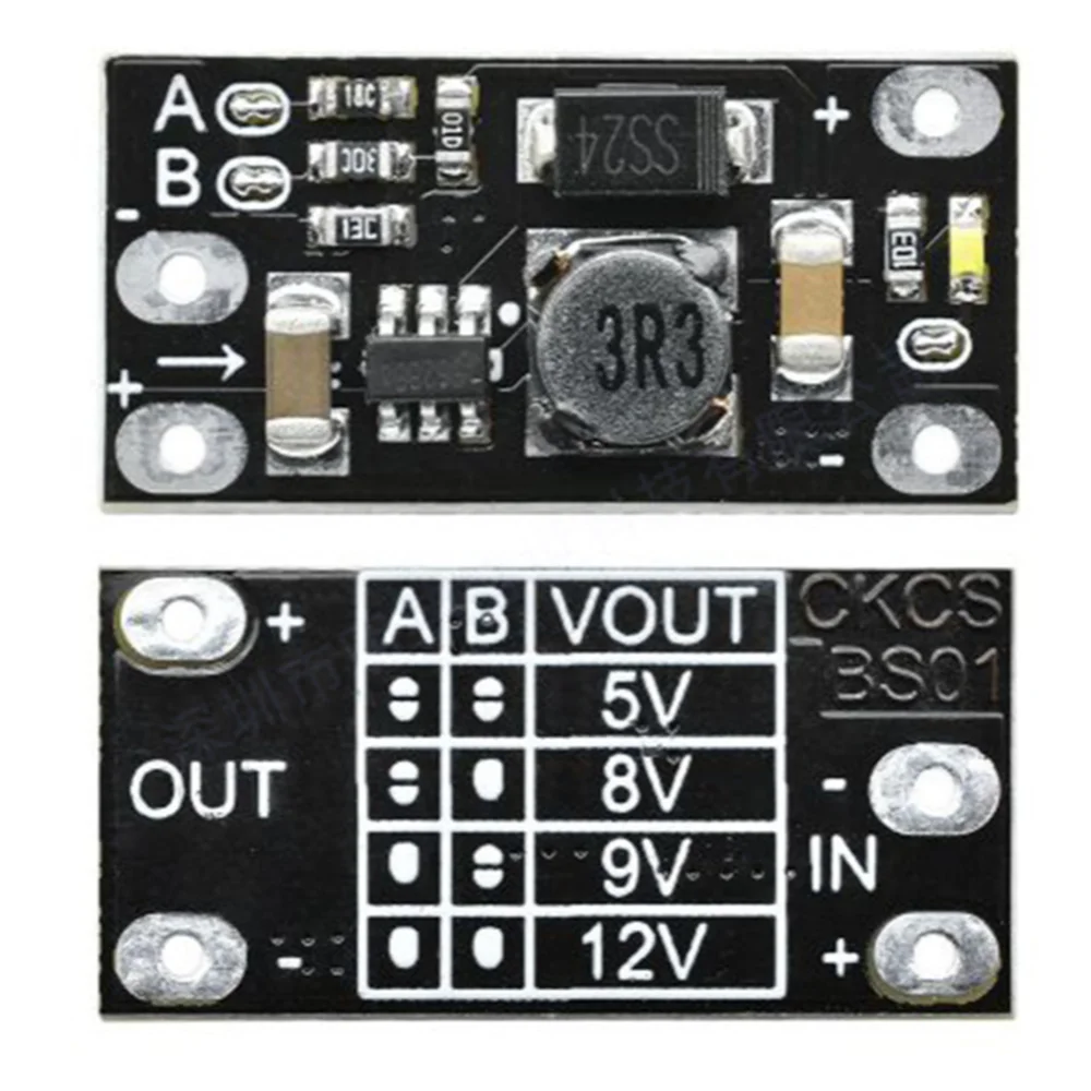 5PCS Newest Multi-function Mini Boost Module Step Up Board 5V/8V/9V/12V 1.5A LED Indicator Diy Electronic Voltage Module