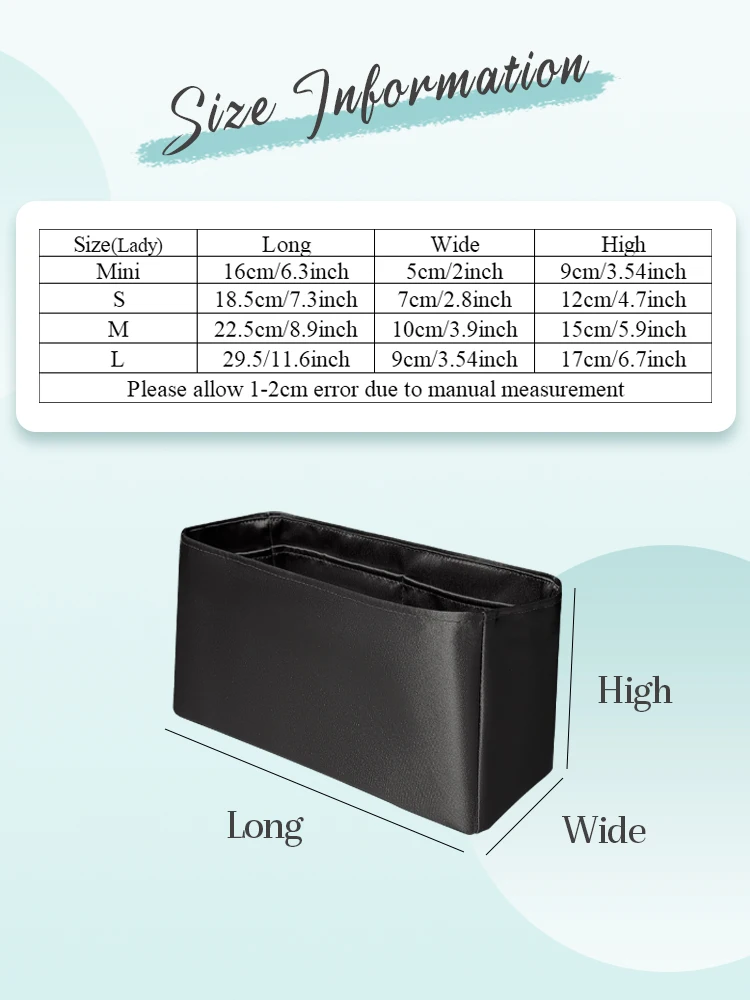 Silk Satin Purse Organizer Insert, Mini Inner Storage Bag Organizer Fit for Dior Lady Handbag Small Inside storage Bag Insert