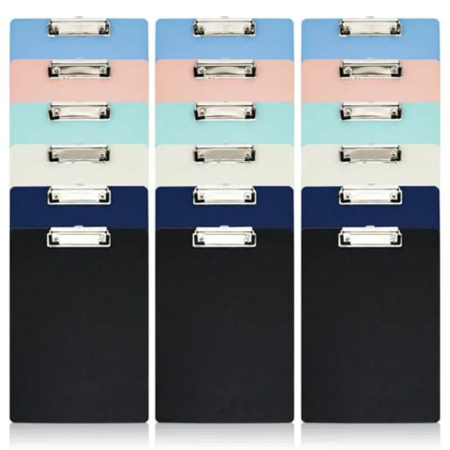 

Color Clipboards Pack, Plastic Bulk Clip Boards for Classroom and Office, A4.5 x 9 Inch