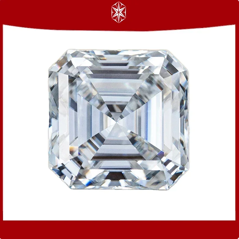 

Moissanite Loose Stone Asscher Cut D Color VVS1 Advanced Jewelry Rings Earring Material Pass Diamond Tester with GRA Certificate