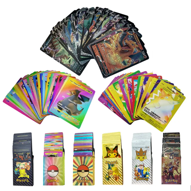 9-27-55 pcs pokemon cards Vmax GX energy cards Charizard Pikachu Rare Series Combat Coach Card Children\'s Toy Gift