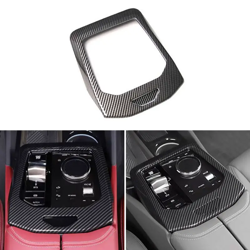 

ABS Carbon Fiber Texture Car Styling Interior Center Control Gear Shift Frame Cover Decaration Trim For BMW 5 Series G60 2024