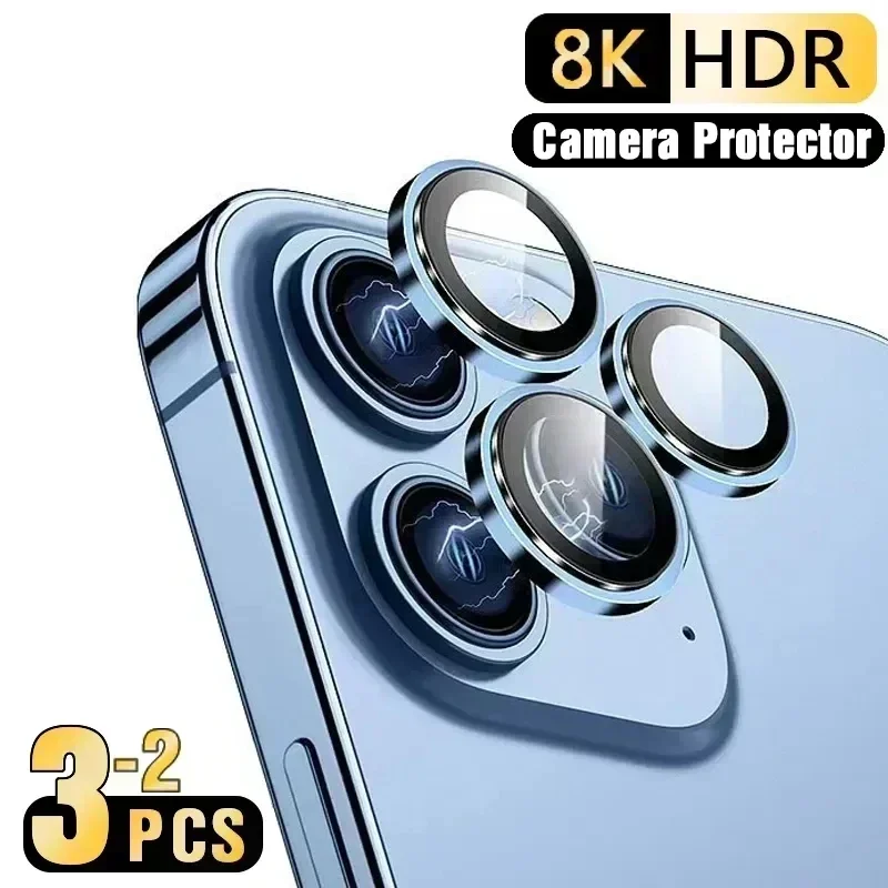 Full Cover Camera Lens Protector Glass For iPhone 14 13 12 11Pro Max Metal Lens Ring Protection Film For iPhone 12 13Mini 14Plus