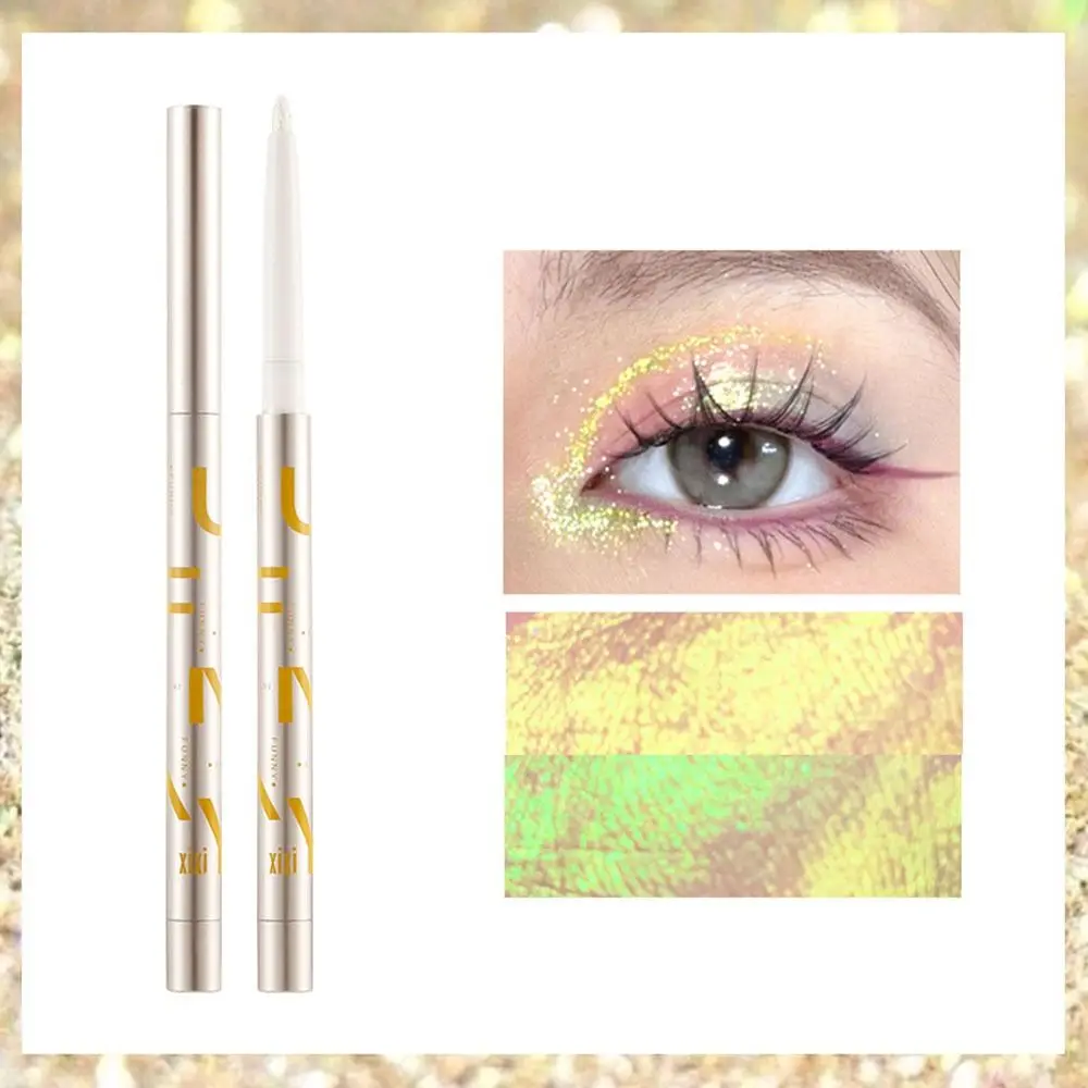 Rápido seco brilhante Eyeliner Pen, Smooth Shimmer, Glitter Highlight, Lápis de sombra, impermeável, Sweatproof Sequin Eyeliner, Shiny