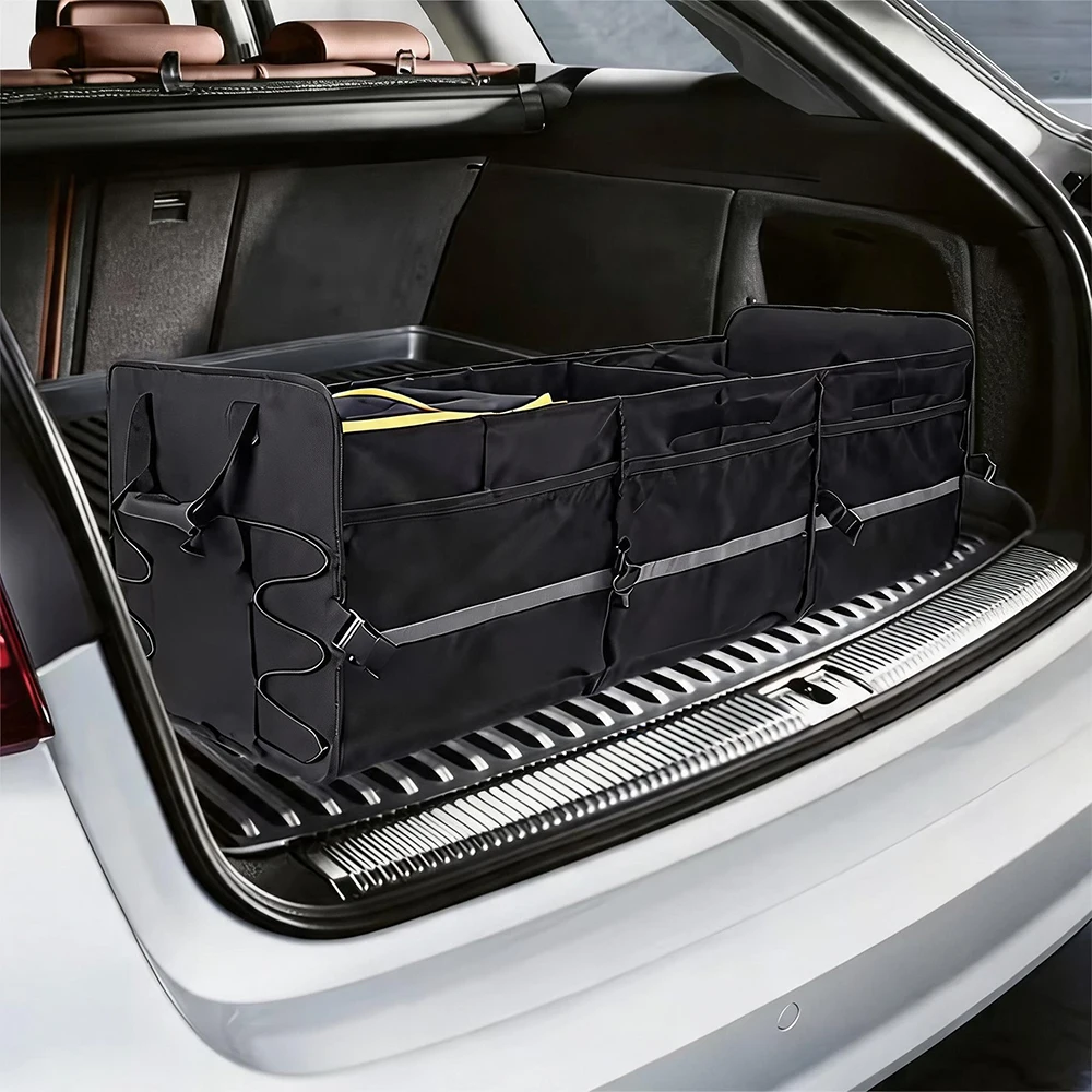 Scatola portaoggetti in tessuto Oxford con divisori integrati, ampia capacità, ideale per SUV, berline, camion e garage.