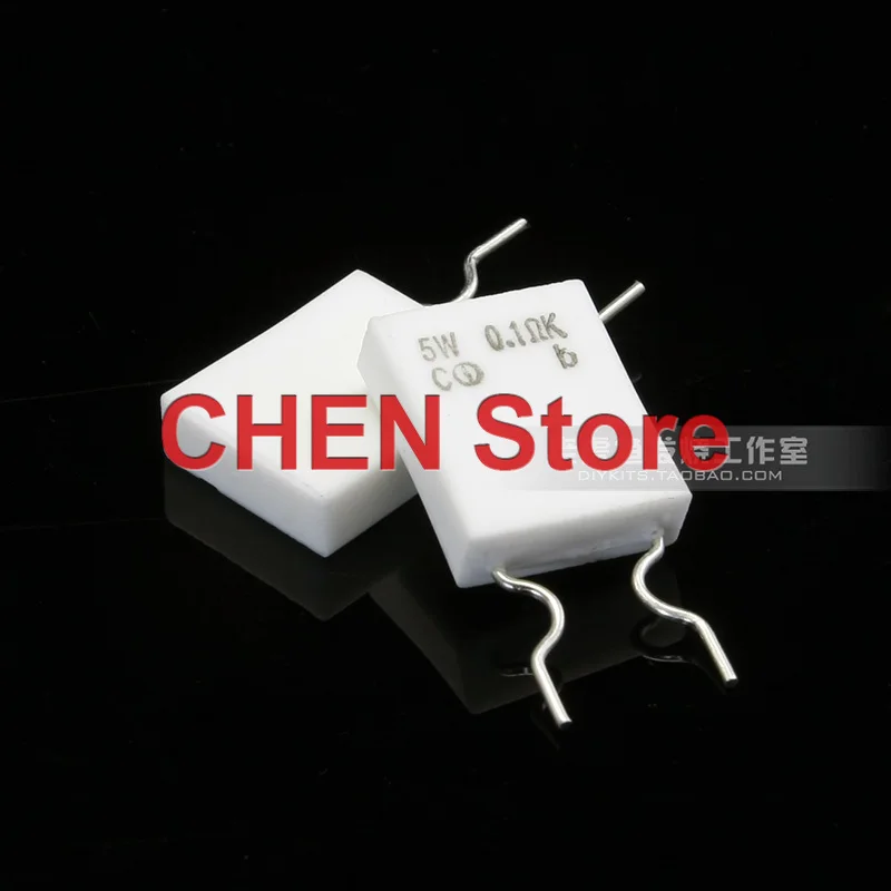 10pcs new NOBLE 5W 0.1ohm 5% Non inductive vertical ceramic power resistor 0.1R Power amplifier emitter output