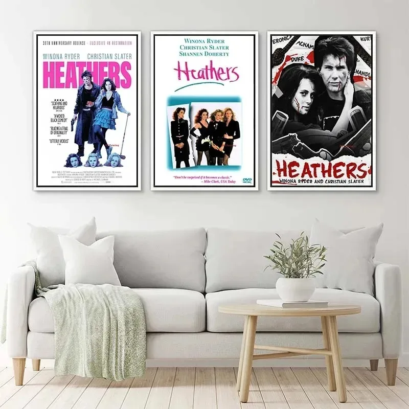 Classic Movie Heathers Vintage Poster Horror Film Canvas Painting HD Printed Retro Wall Pictures Home Dorm Cinema Decor Gift