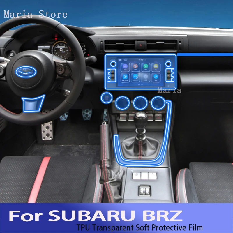 

For SUBARU BRZ（2021-2023）Transparent TPU Protective Film Anti-scratch Car Interior Center Console Accessories