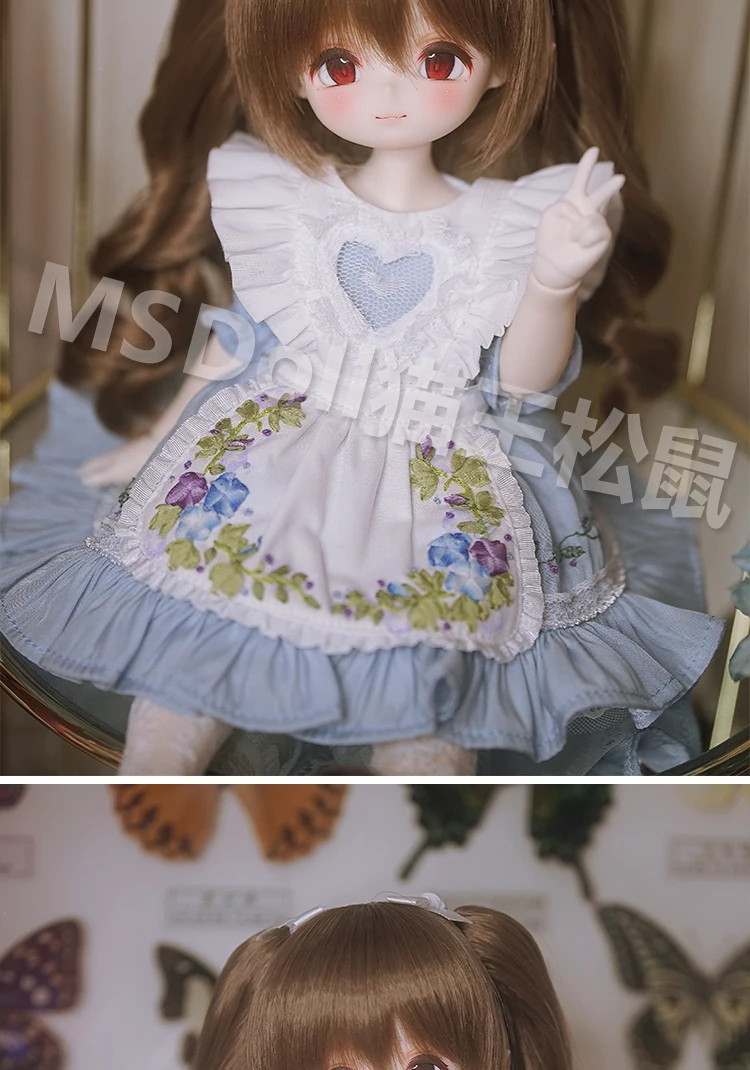 BJD Doll Wig 1/3 1/4 1/6 Handmade Bjd Doll Wig Curly Hair DIY Joints Doll Toy Fashion Fiber Double Tail Wig Dolls Accessories