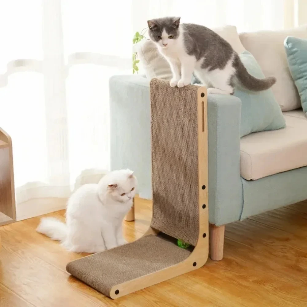 L Shape Cat Scratcher, 23.6 Inch Cat Scratchers for Indoor Cats, Protecting Furniture Cat Scratch Pad, Cardboard Cat Scratching