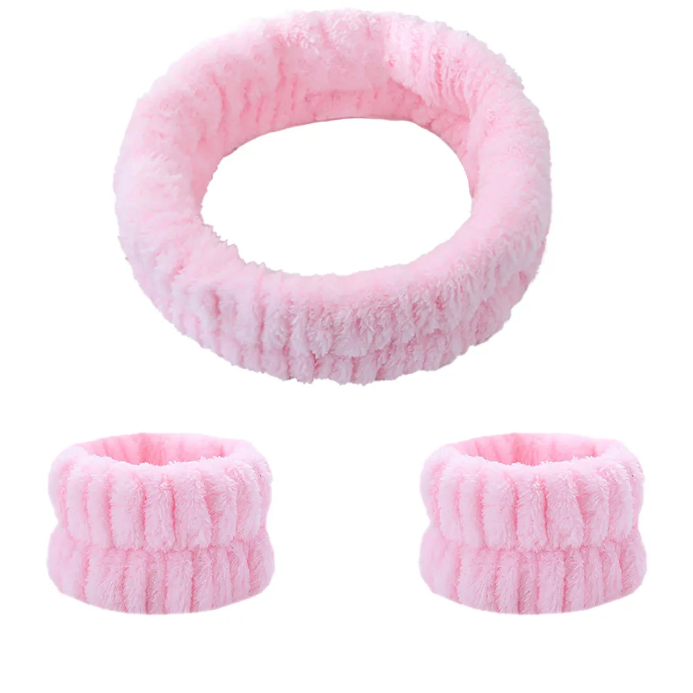 Face Wash Wristband Set Headband Wristband Water-Absorbent Waterproof Makeup Hairband For Women