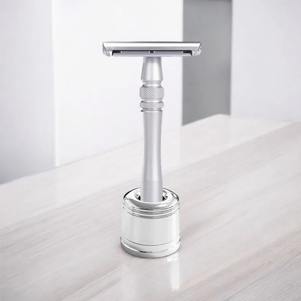 Immagine 6: Whityle 04TS Rasoio di sicurezza originale a doppio bordo Rasoio da barba manuale con supporto 5 lame regalo per uomo e donna