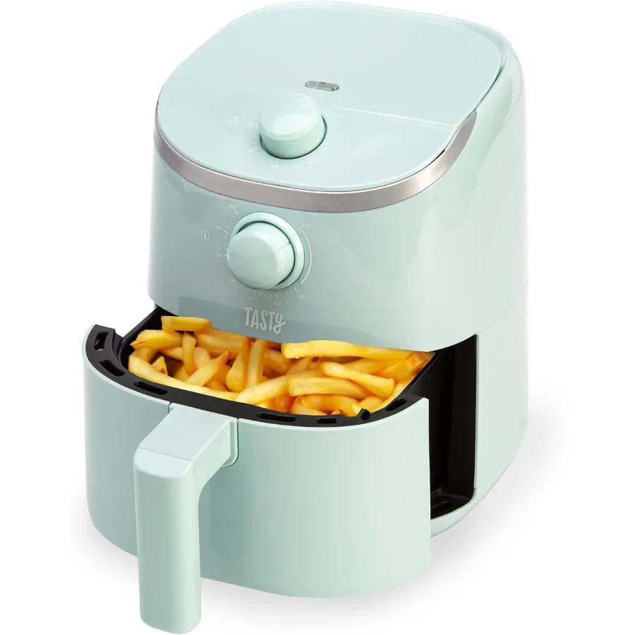 

Personal Air Fryer for Healthier Meals in Minutes: Adjustable Temperature Control up to 400F Easy-to-Use Design with Nonstick B