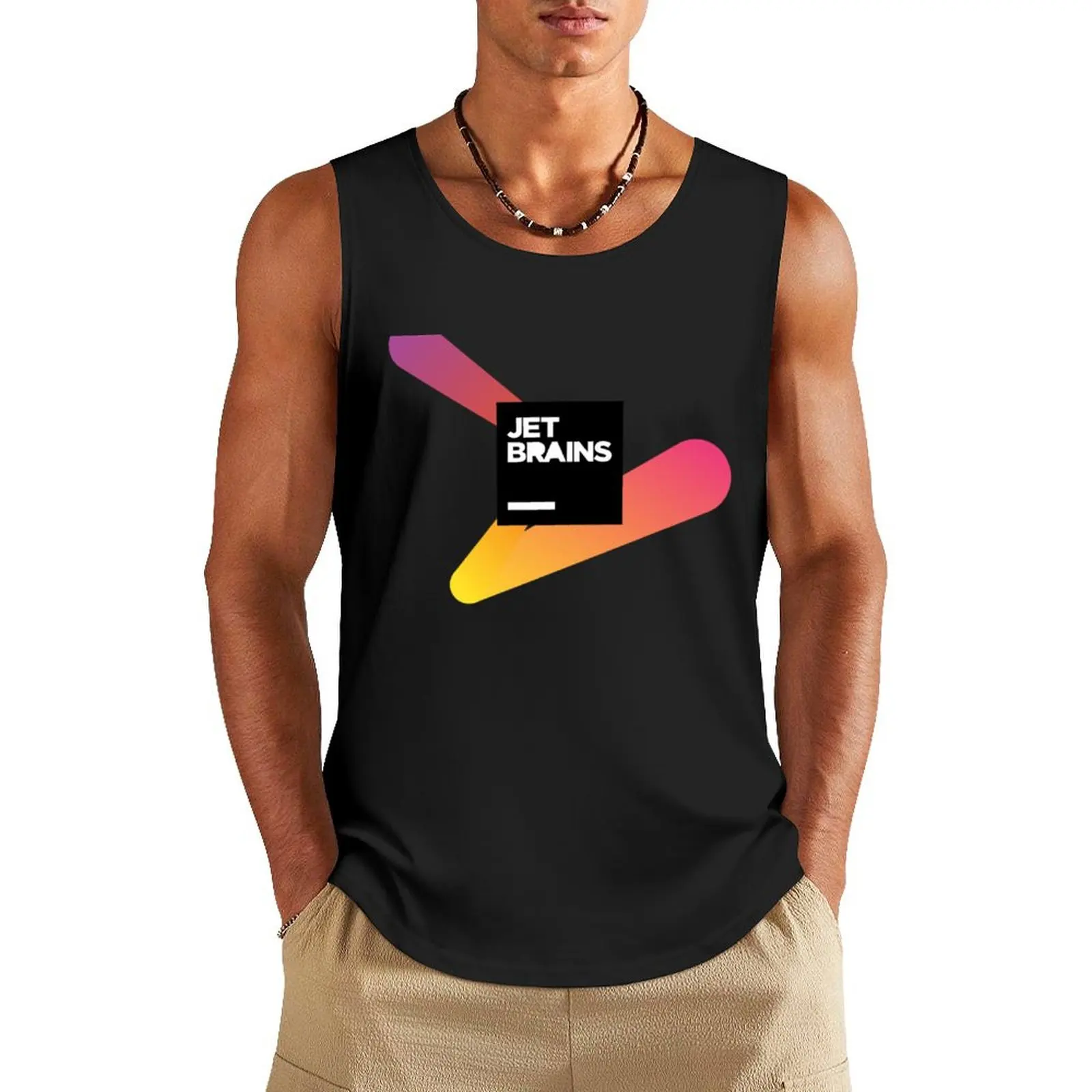 JetBrains Tank Top Fitness men clothing Sleeveless T-shirt t-shirt gym man Men's t-shirt