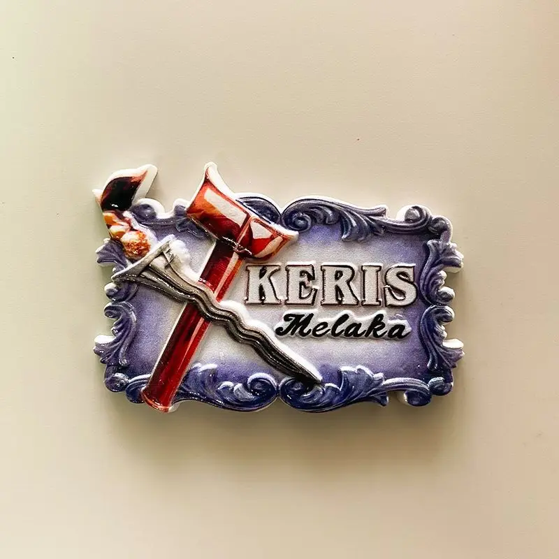 

Malacca Personalized Retro Decorations Creative Travel Souvenirs Refrigerator Magnets Niche Gifts Resin Magnetic Stickers