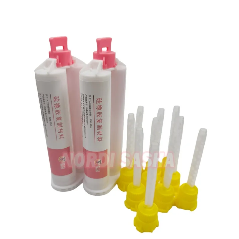 

QIUSHI искусственный гель для десен A-силиконовая эластичная резинка для десенной маски, стоматологическая лаборатория, дублирование, силиконовые слепочные материалы 50 мл * 2