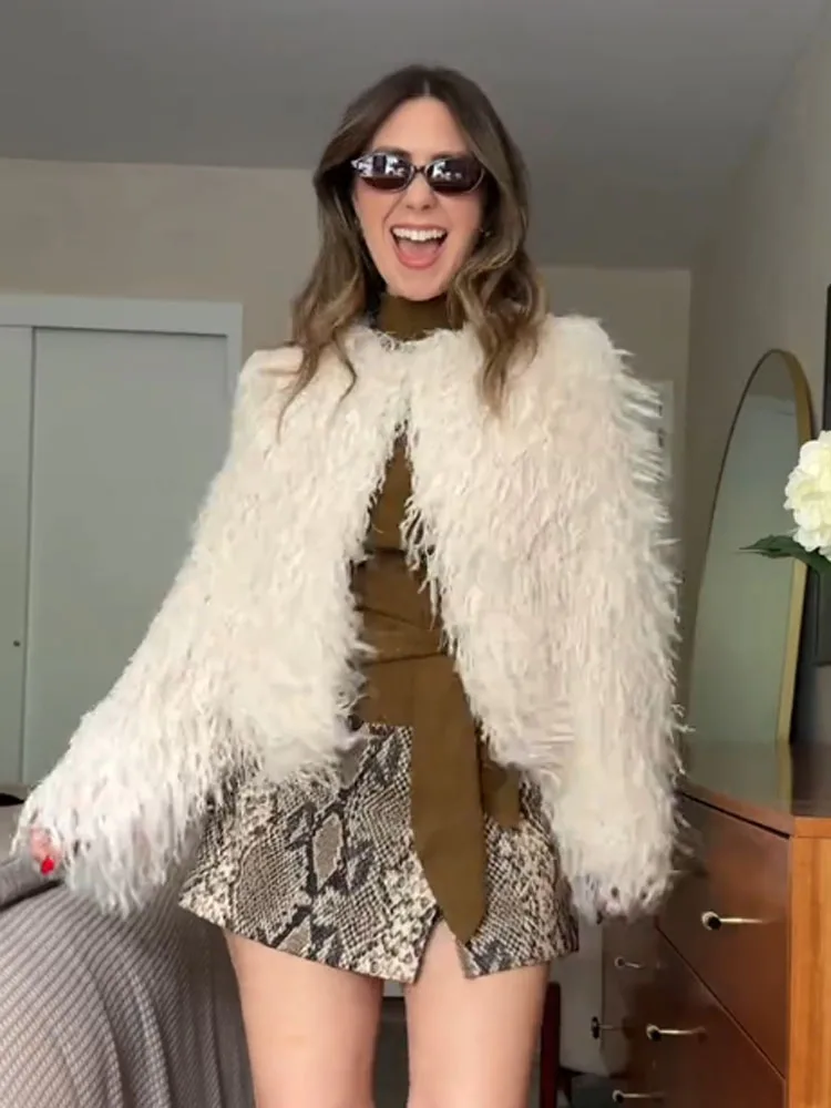 

HH женская шикарная простая уличная повседневная куртка с длинным рукавом женская зимняя модная однотонная куртка с круглым вырезом и перьями из металлической нити