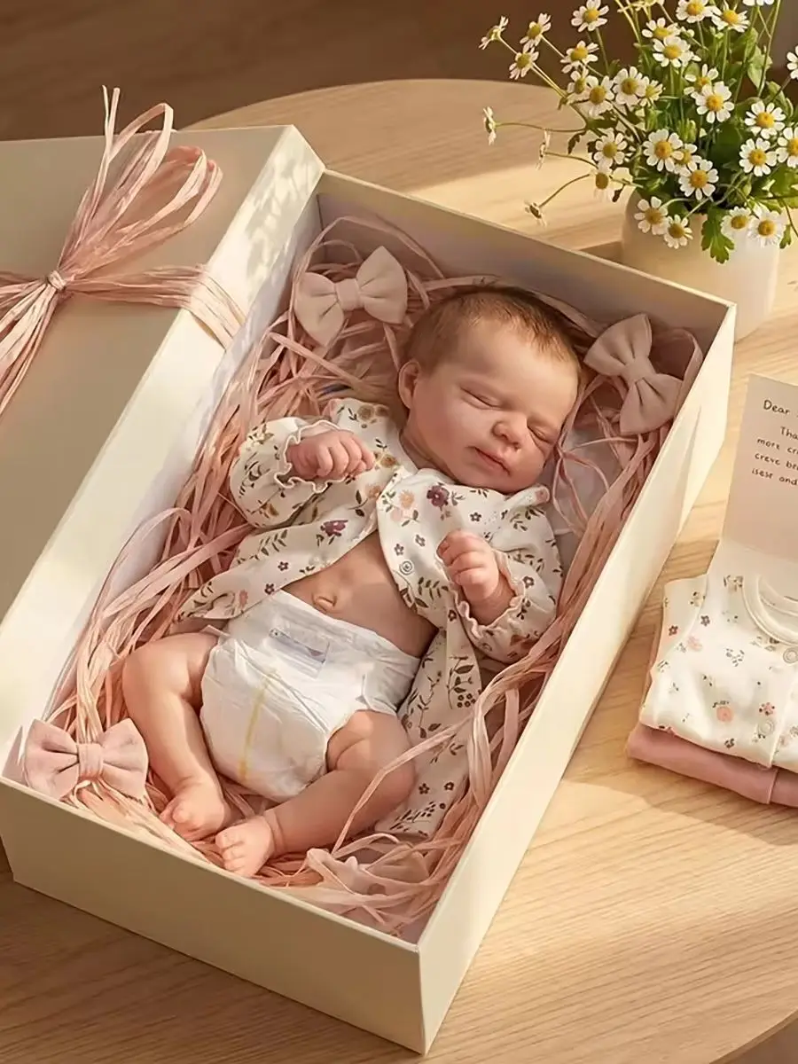 22 Inch/55cm Revival Doll, Realistic Soft Touch 3D Skin, Fine Painting, Handmade Hair Transplant, Vinyl Doll, Suitable as Children's Birthday, Christmas/New Year Gift