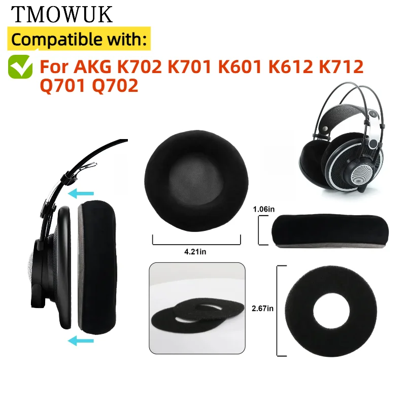 

Replacement Earpads Foam Ear Pads for AKG K702 K701 K601 K612 K712 Q701 Q702 Headphones Earmuff/Earphone Sleeve Headset