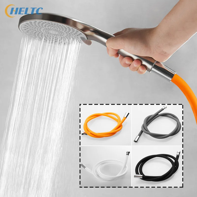 

Мягкий силиконовый гибкий душевой шланг с защитой от намотки 1,5 м/2 м душевая трубка для ванной комнаты удлинитель высокого давления черный шланг для душевой насадки