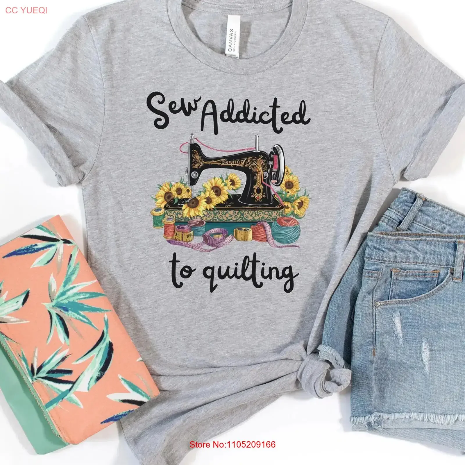 

Funny quilting shirt seamstress T quilter gift sewing lover humor cute crafter crafty mom sew addicted vintage Washed Versatile