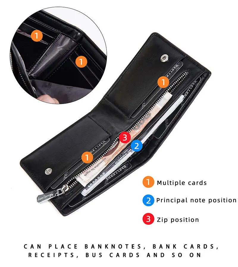 Baellerry High-end Men's Thin Sanded Leather Short Wallet Multi Card Holder Simple Business Driver's License Card Organizer