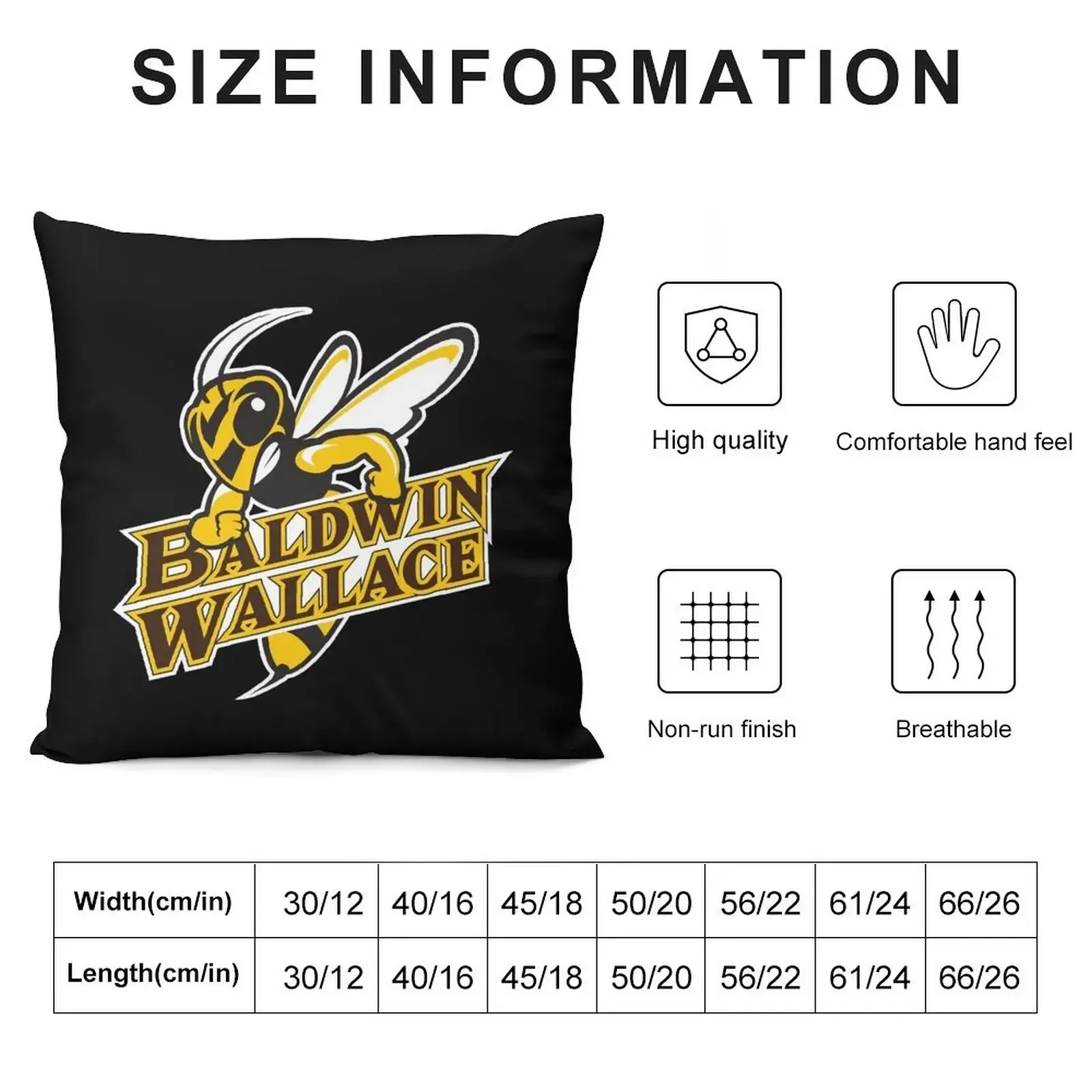 Baldwin Wallace Yellow Jackets club Throw Pillow pillows decor home Cushion Child pillow