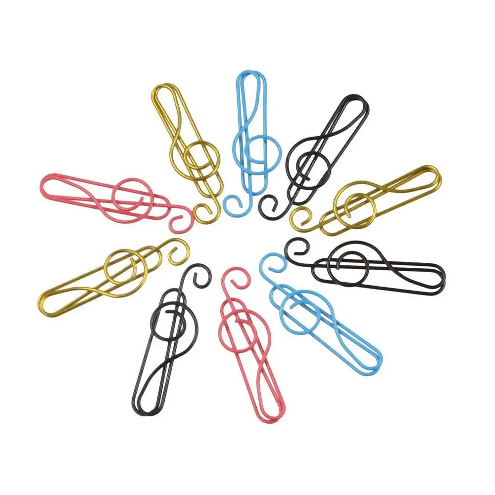 20PCS/Set Music Note Music Shape Paper Clips Durable Metal Music Note Metal Paper Clips Stationery Cute