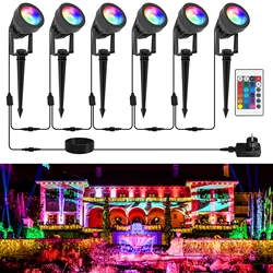 Outdoor Light Garden Landscape Decoration RGB EU/US Plug Spotlight Waterproof Pathway Yard Spike Lawn Lamp 110V 220V Lighting