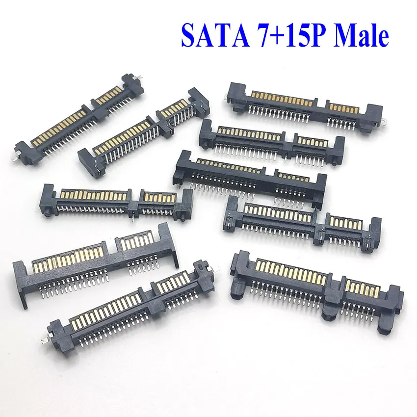 Imagem -02 - Sata Solid State Drive Masculino Conector Seat Mais 15p 22pin Interface Socket Ssd Sinking Plate tipo de Patch 100 Pcs