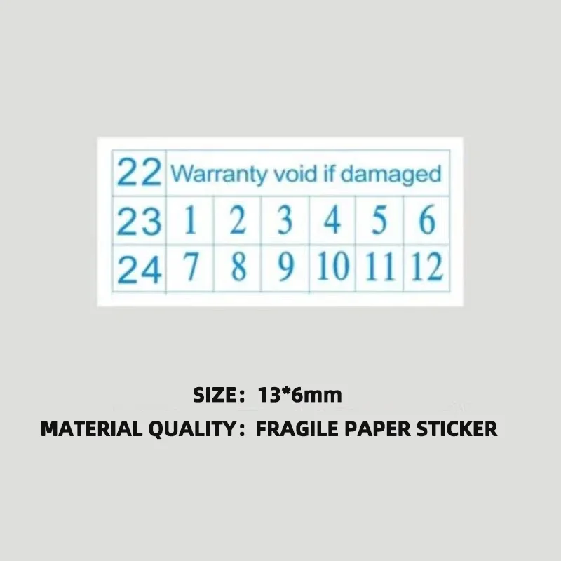 100pcs Warranty Anti-tear Invalid English With Date Fragile Sticker Expiration Seal Label