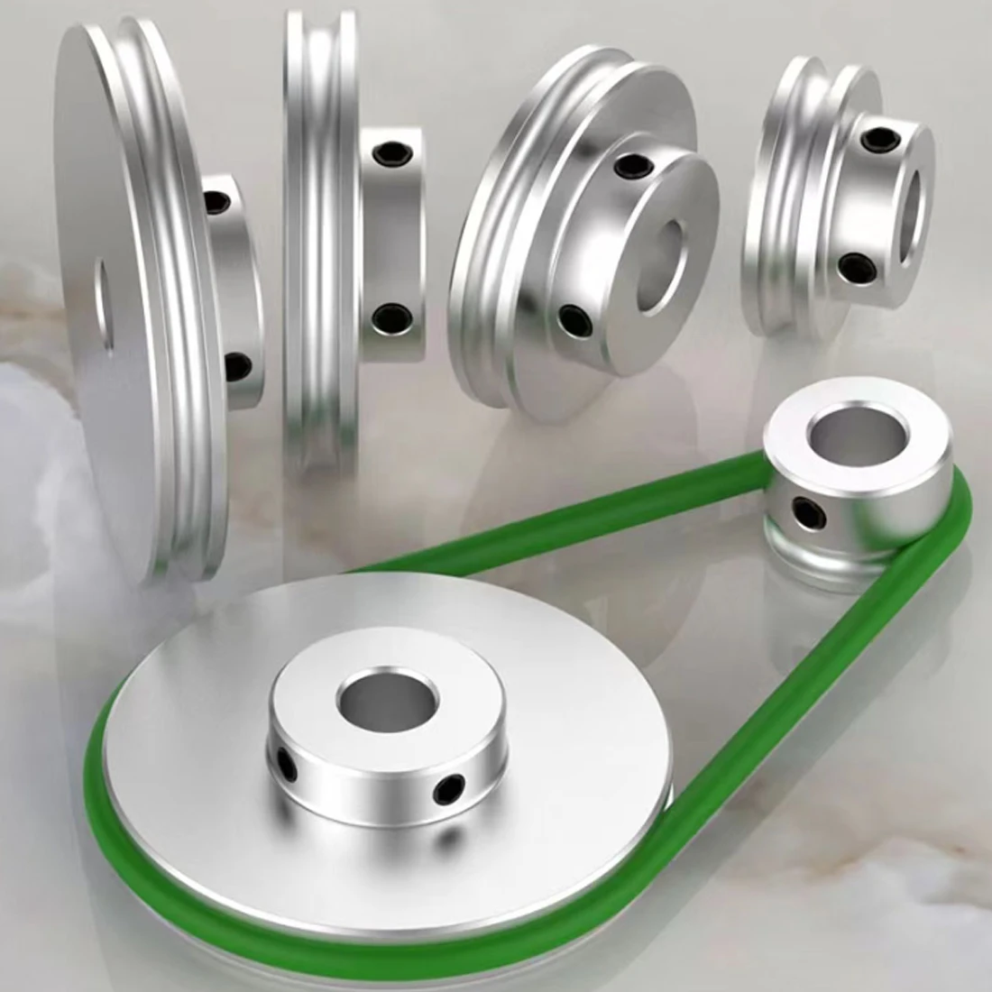 1 stücke Alu U konkaven rad Einzigen Rillen Pulley PU Runde Riemenscheiben Metall riemenscheibe OD30/40mm Loch 5 ~ 15mm Für Motor